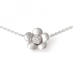 Blomst Halsband Vitguld 40 cm