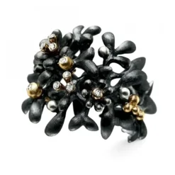 Blomst Ring Silver Oxid