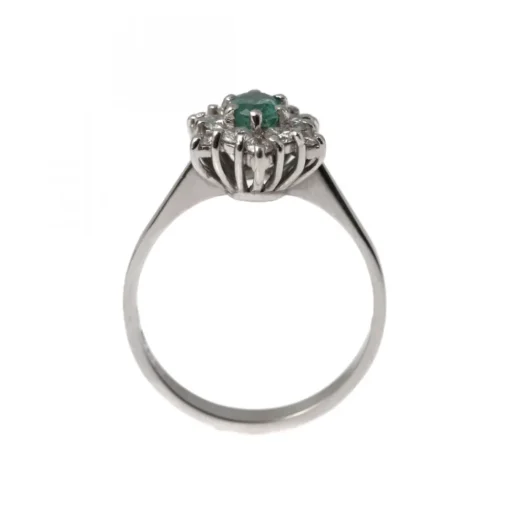 Carmoséring Vitguld Smaragd