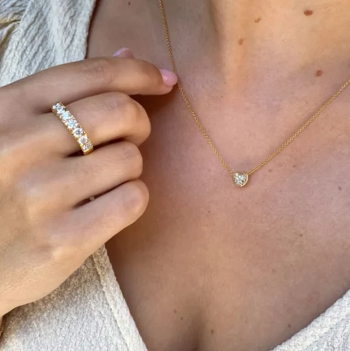 Diamanthänge Hjärta Pavé Rödguld