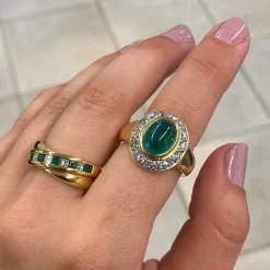 Diamantring Smaragder