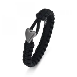 From Soldier to Soldier Armband Hjärta Oxid Svart