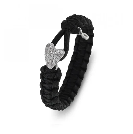 From Soldier to Soldier Armband Hjärta Pavé Svart