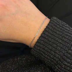 Guldarmband Ankarkedja Flackslipad Vitguld