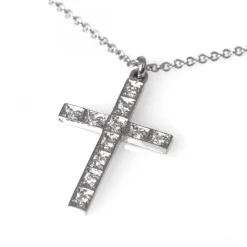 Halsband Kors Vitguld Diamanter