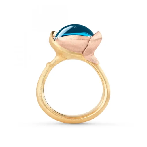 Lotus Ring 3 London Blå Topas Ole Lynggaard