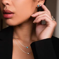 Love Bead Halsband - Silver Rosenkvarts