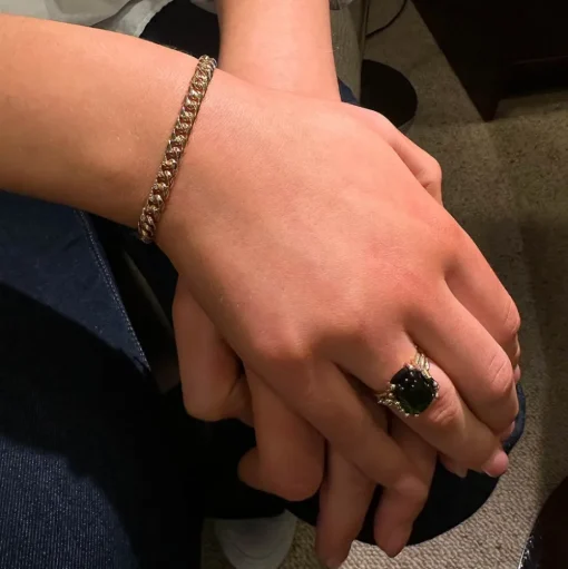 Pansarkedja Guldarmband Vitguldslås 18k