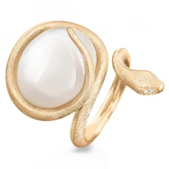 Snakes Ring Vit Månsten