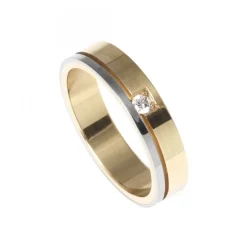 Tvåfärgad Briljantring 1 Diamant 0,05ct Engelbert