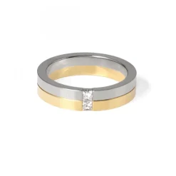 Tvåfärgad Diamantring 2 Prinsesser 0,14ct Engelbert