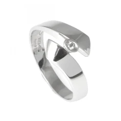 Vitguldsring Briljant 0,02ct